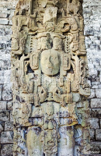 Picture of Ancient Maya Statue at Copan Honduras